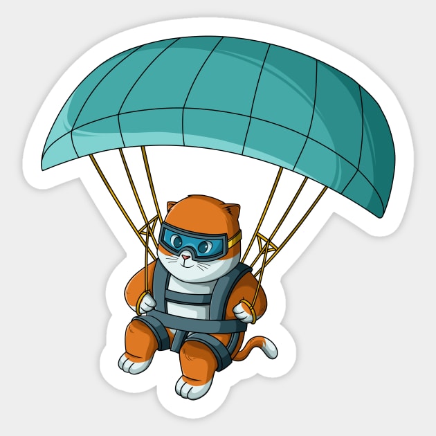 Paragliding cat Sticker by Kanvasdesign